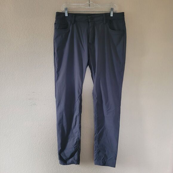 True Linkswear Pants Mens Sz 33x32 Gray Straight Performance All Day Chino Nylon - Picture 1 of 9